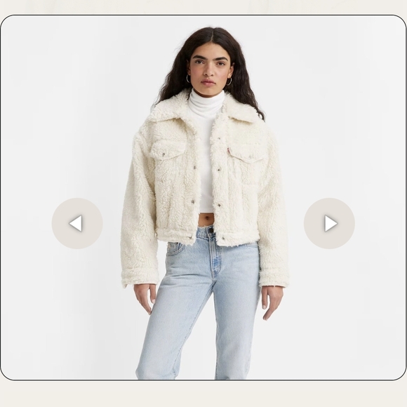 Levi's Women's Off-White Teddy Jacket - Picture 3 of 4